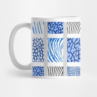 White and Blues Mixed Animal Print Mug